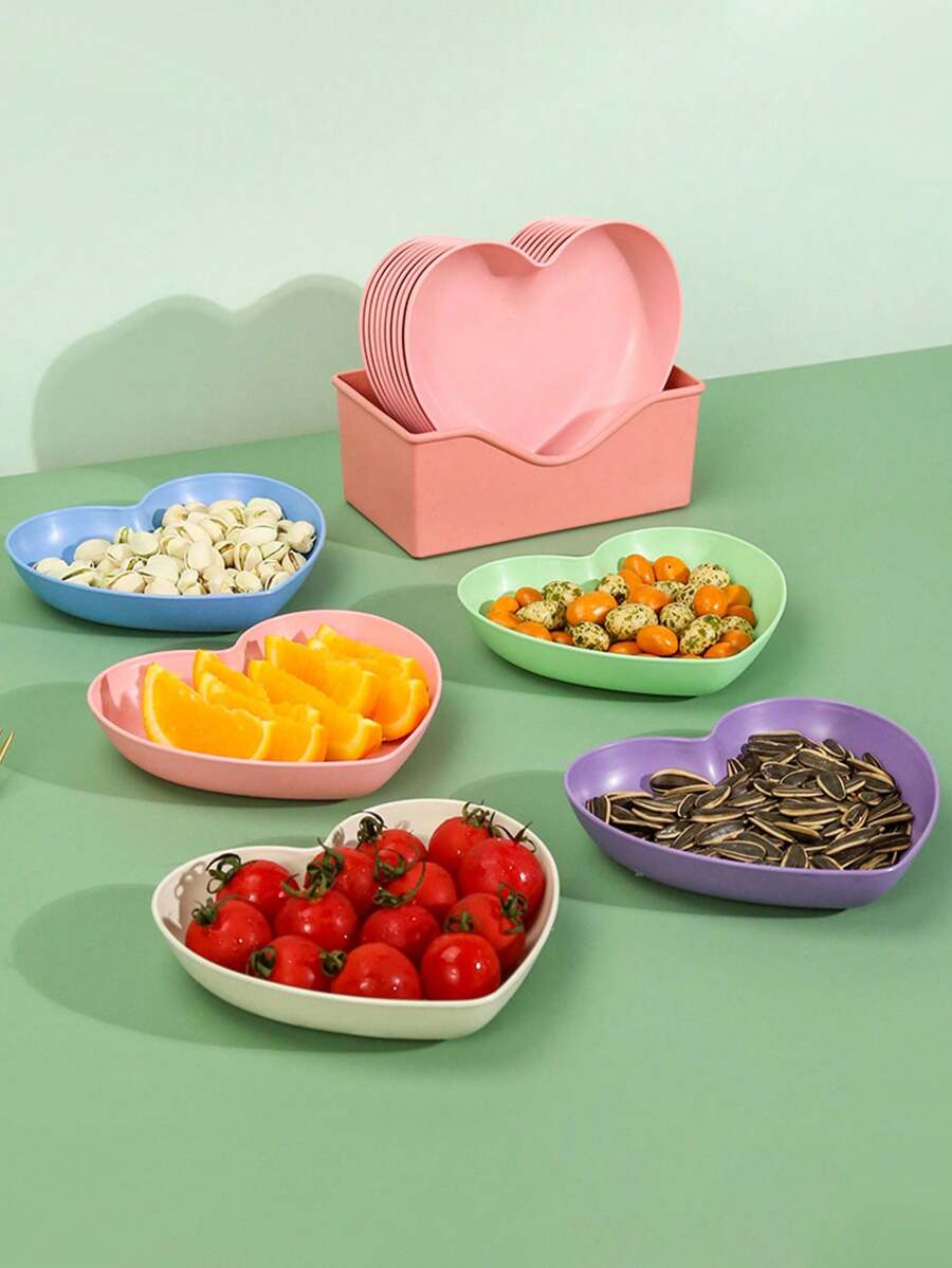 Multi Color Plate Set With Stand (Pack of 8)