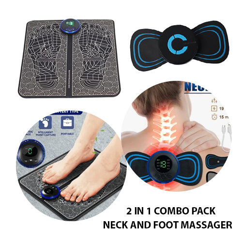 Ems Foot Massager Electric Mat & Mini Body Massager Combo