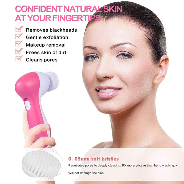 Facial Electric Cleanser And Massager, Beauty Care Brush For Removing Blackhead,Exfoliating & Massaging,