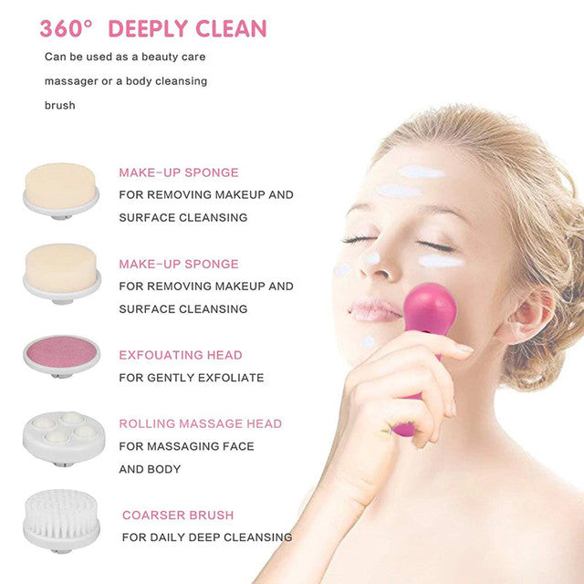 Facial Electric Cleanser And Massager, Beauty Care Brush For Removing Blackhead,Exfoliating & Massaging,