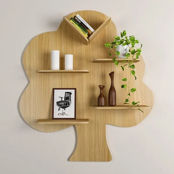 Tree Shaped Wooden Shelf