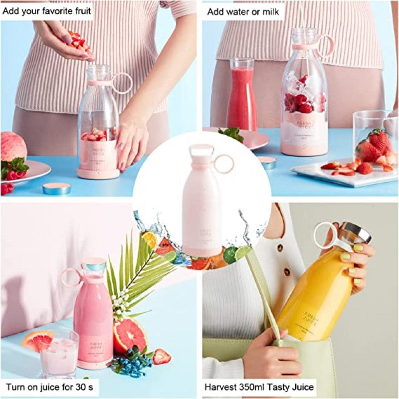 Portable Mini Juicer Bottle, Smoothies Mixer (Random Color)