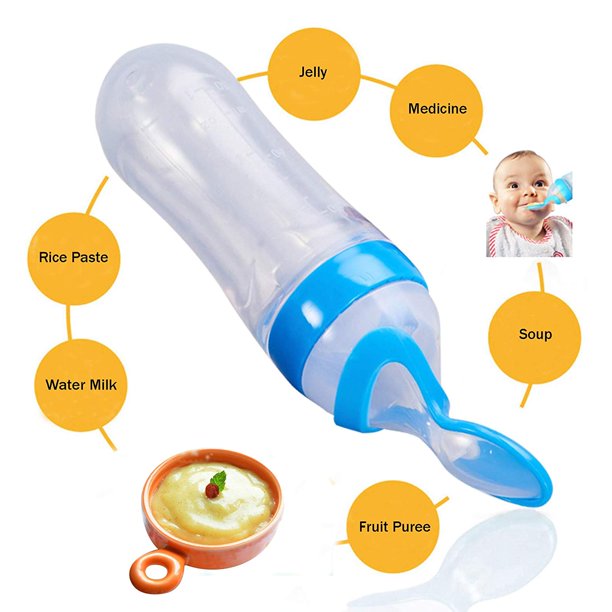 Baby Spoon Feeder Silicone Bottle with free Fruit Pacifier (combo)