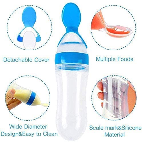 Baby Spoon Feeder Silicone Bottle with free Fruit Pacifier (combo)