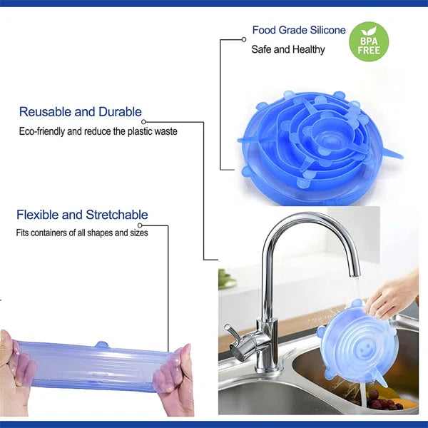 Universal Silicone Suction Lid-bowl Pan (6pcs)