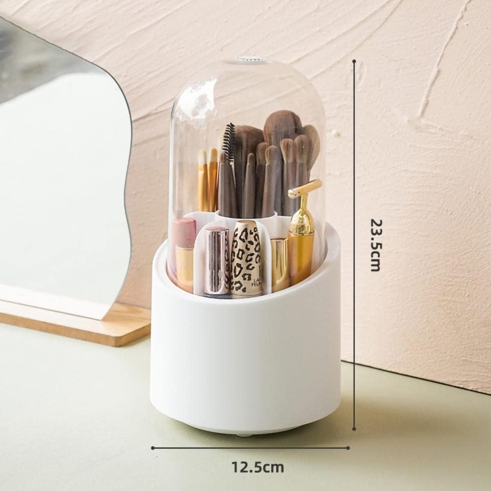 Makeup Brush Holder,Dust-proof Rotating Vanity