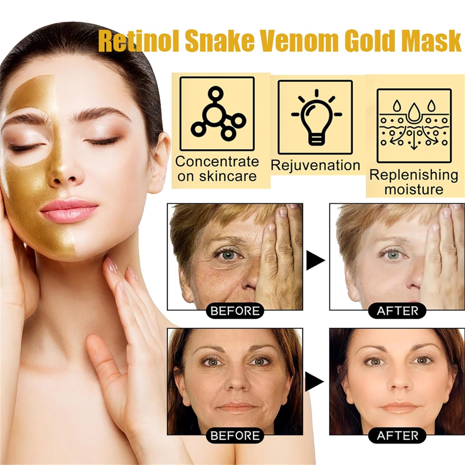 Anti Aging Peel Off Gold Face Mask with Free Silicon Brush (Original 100%)