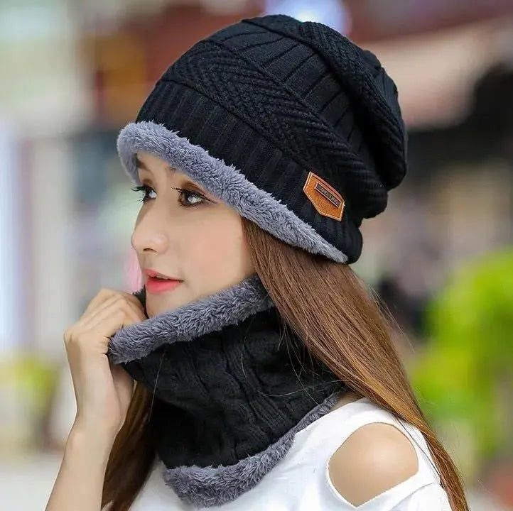 Coral Fleece Scarf & Beanie cap For Men & Women