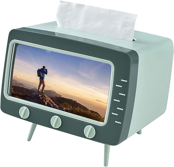 2 In 1 Tv Shape Tissue Box & Mobile Phone Holder (Random Color)