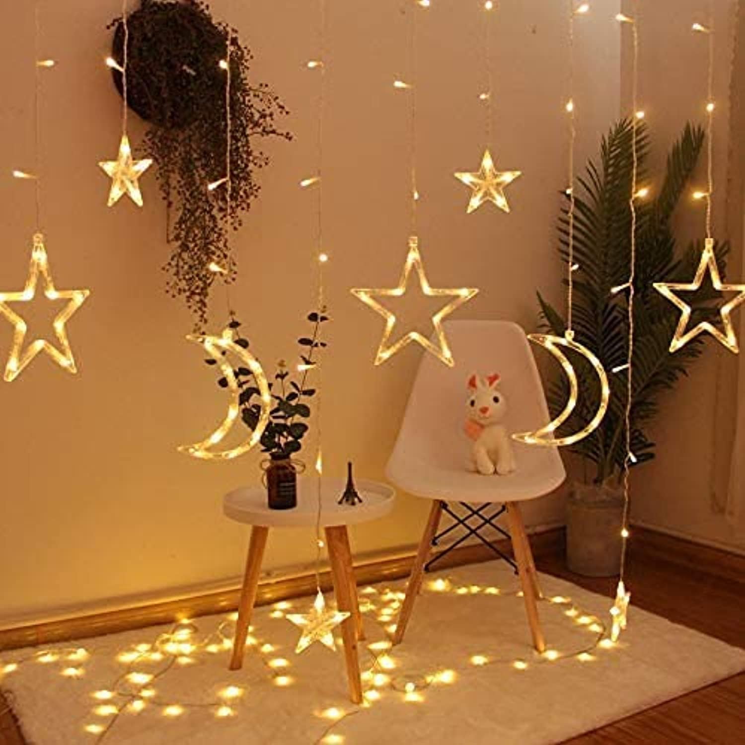 Ramadan Decoration Lights,star & Moon Curtain Lights