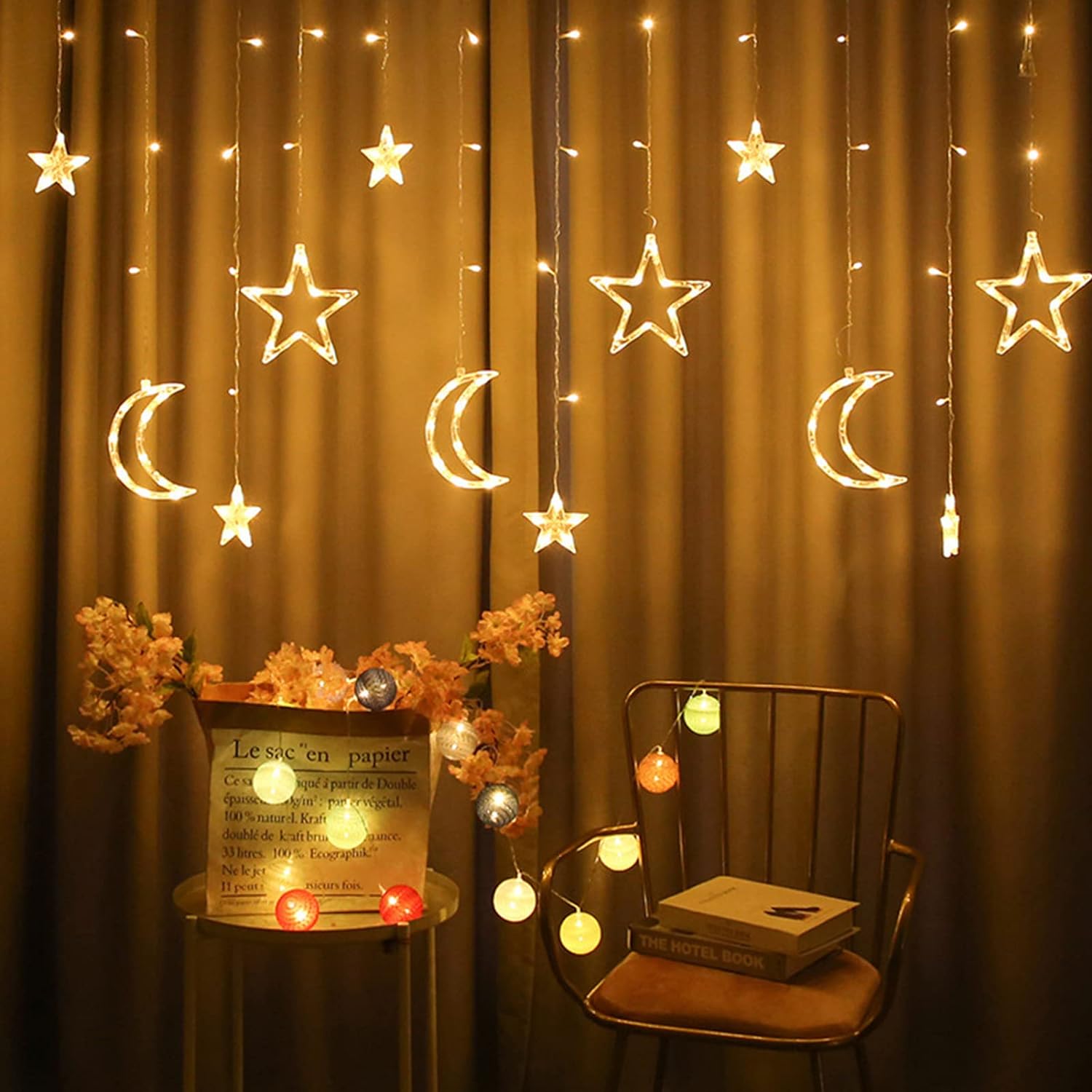 Ramadan Decoration Lights,star & Moon Curtain Lights