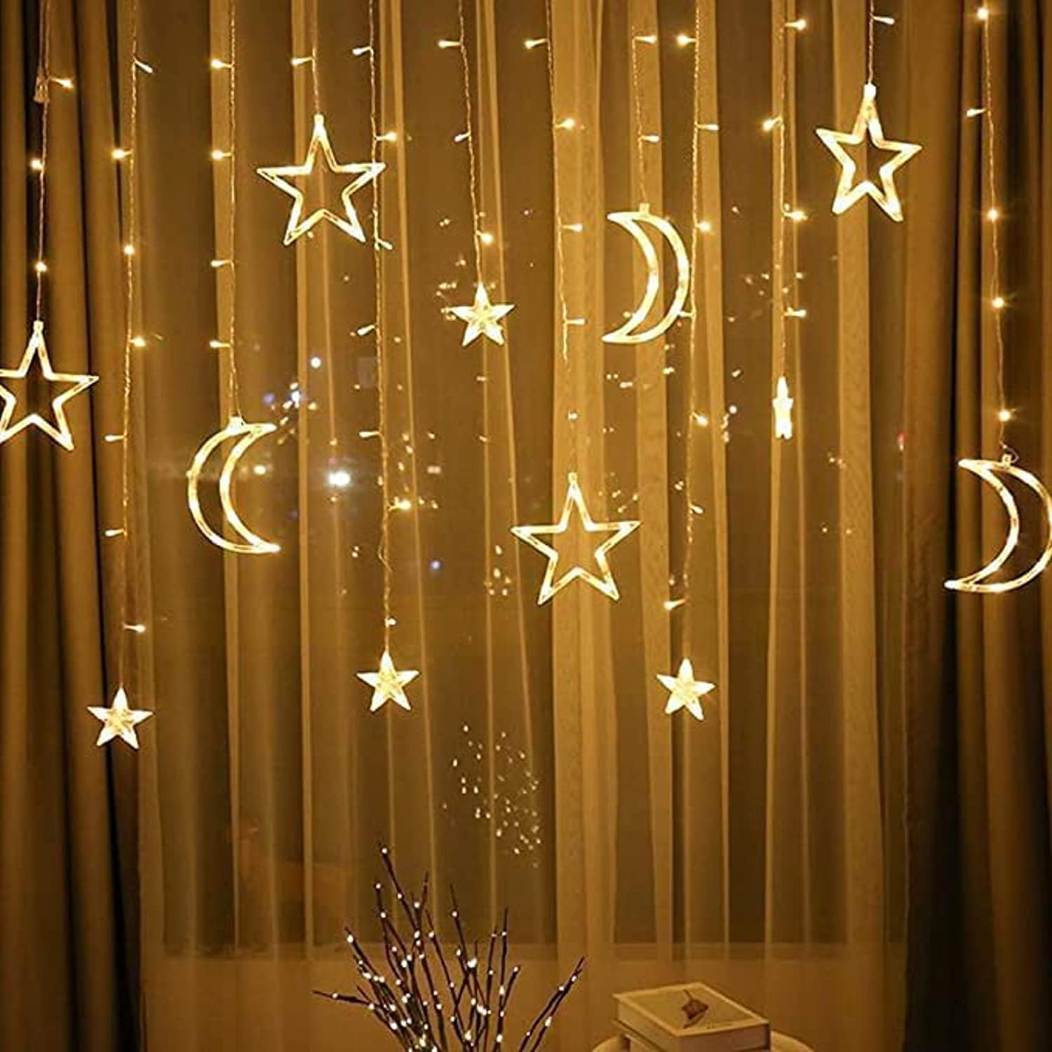 Ramadan Decoration Lights,star & Moon Curtain Lights