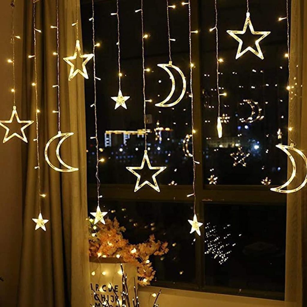 Ramadan Decoration Lights,star & Moon Curtain Lights