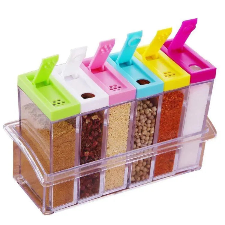 Set Of 6 Spice Crystal Seasoning Box