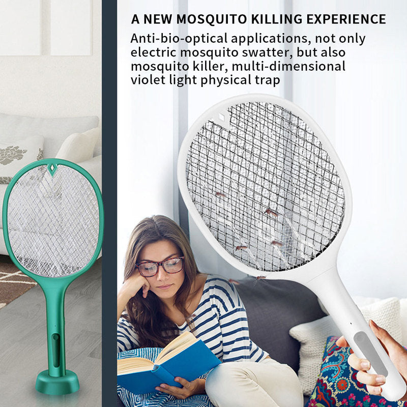 Mosquitoes Lamp & Racket 2 In 1 Electric , Grid 3-layer (Random Color)