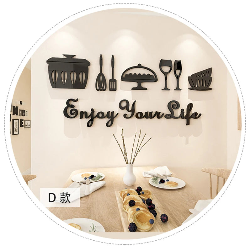 Kitchen Wall Decoration Stickers (Wood Material)