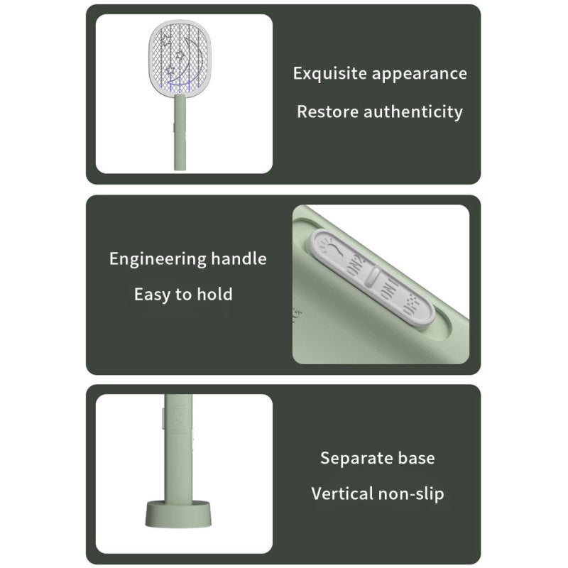 Mosquitoes Lamp & Racket 2 In 1 Electric , Grid 3-layer (Random Color)