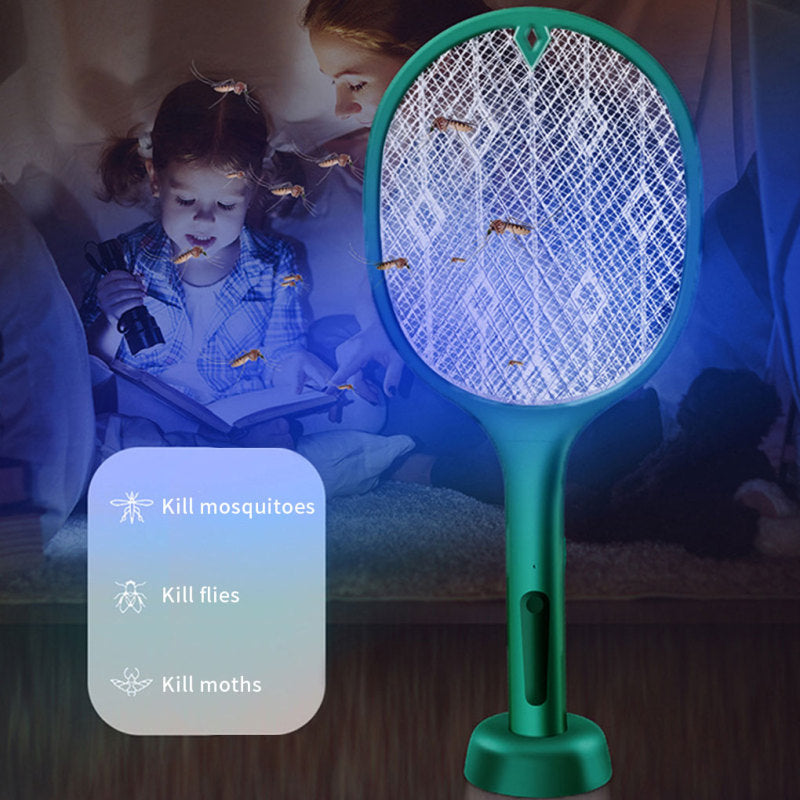 Mosquitoes Lamp & Racket 2 In 1 Electric , Grid 3-layer (Random Color)