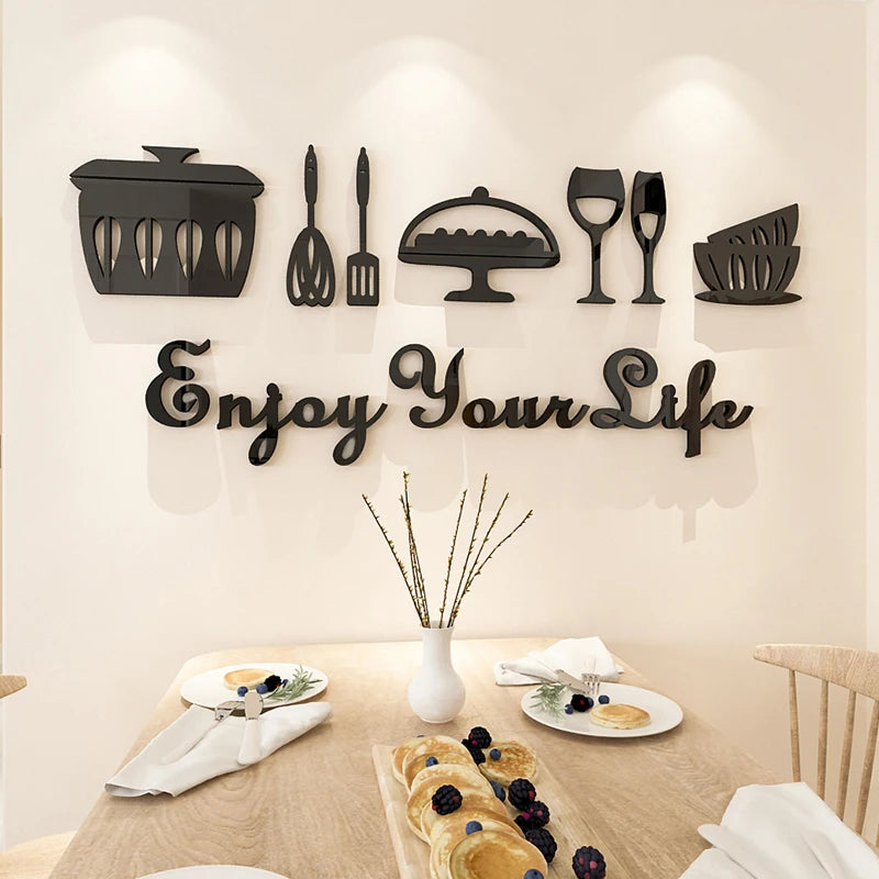 Kitchen Wall Decoration Stickers (Wood Material)