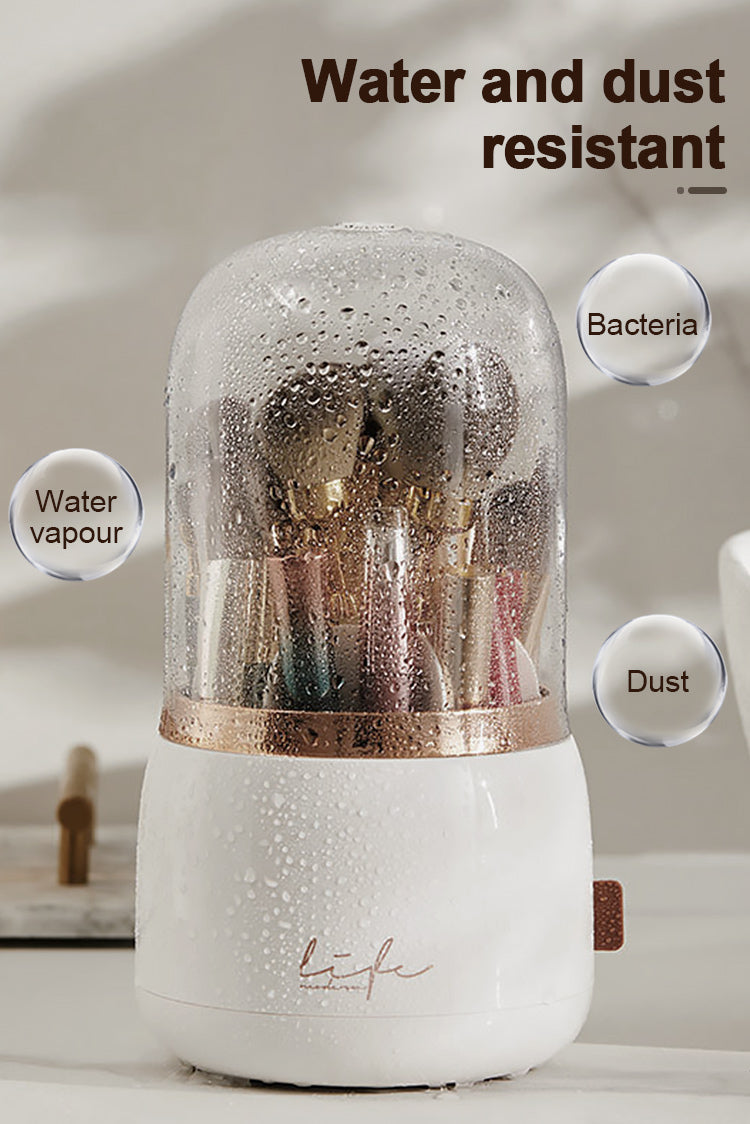 Makeup Brush Holder,Dust-proof Rotating Vanity