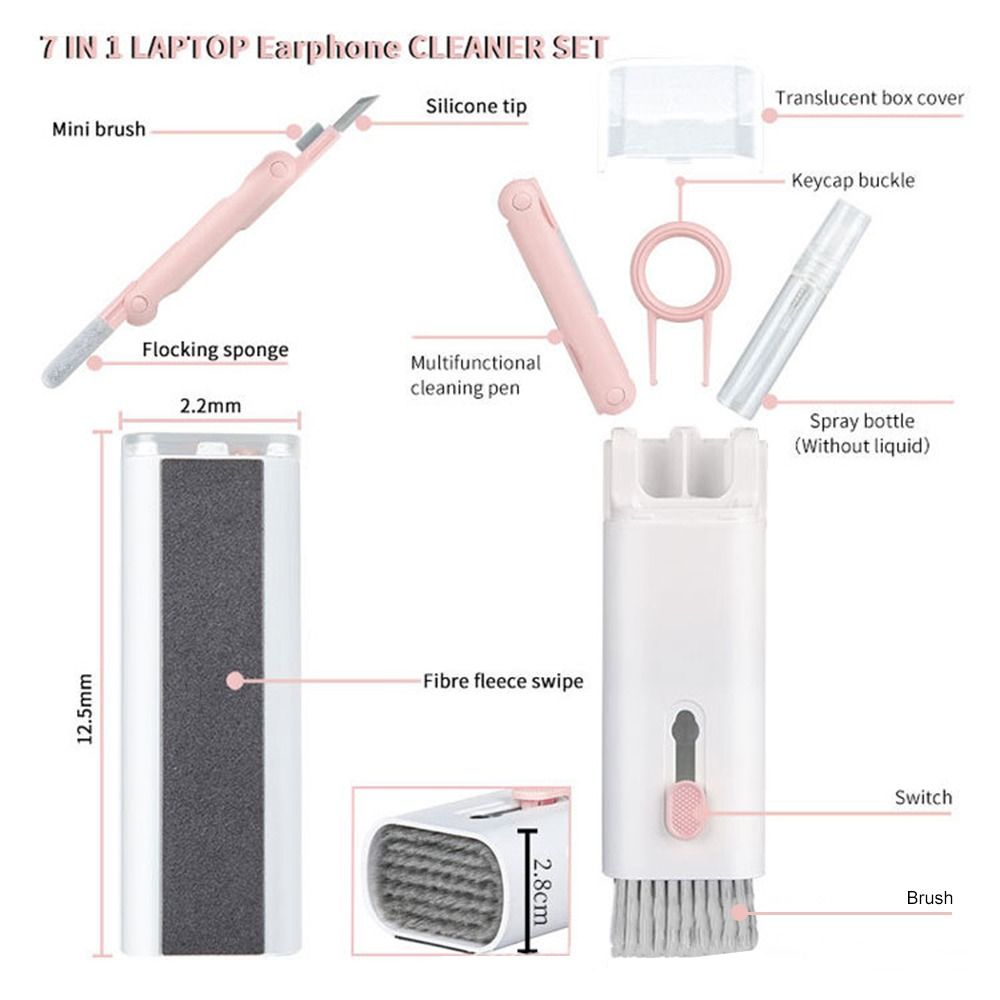 New Headset 7 In 1 Kit Scalable Keyboard, Brush, Earphone, Pen Cleaning.