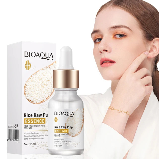 Bioaqua Face Serum Rice Repair Hyaluronic Acid,For Hydrate Anti Aging Shrink Pores Whitening