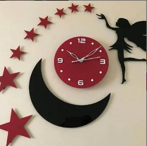 Fairy Acrylic Clock With Stars