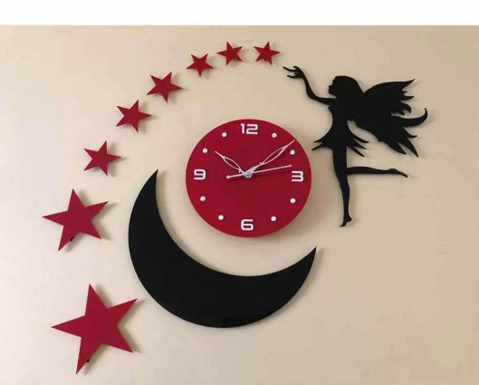 Fairy Acrylic Clock With Stars