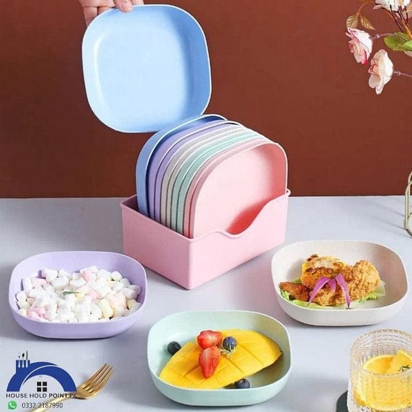 Creative Snack Plates With Holder (10pcs)