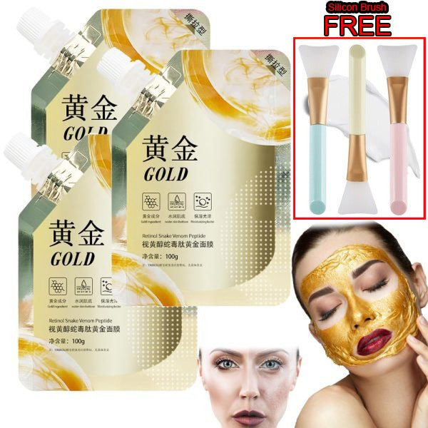 Anti Aging Peel Off Gold Face Mask with Free Silicon Brush (Original 100%)