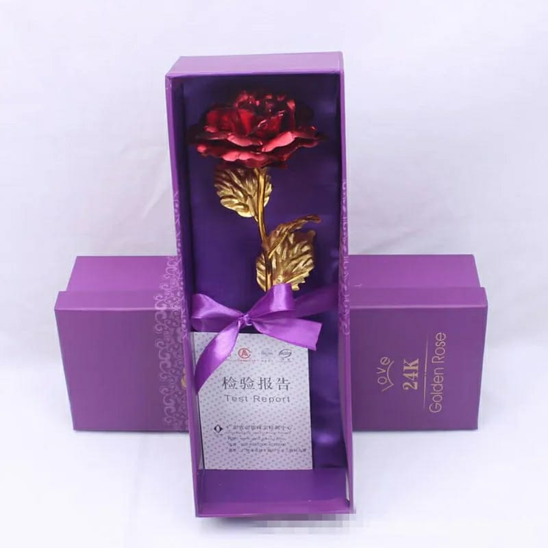 24k Gold Plated Rose With Love Holder, Gift for her/him