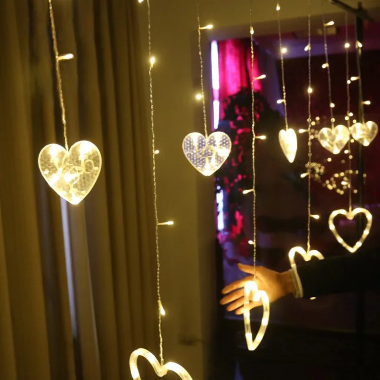 Multi Color Heart Curtain ,Plug-in, 220 V