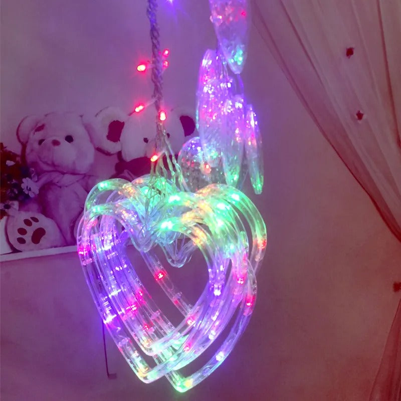 Multi Color Heart Curtain ,Plug-in, 220 V