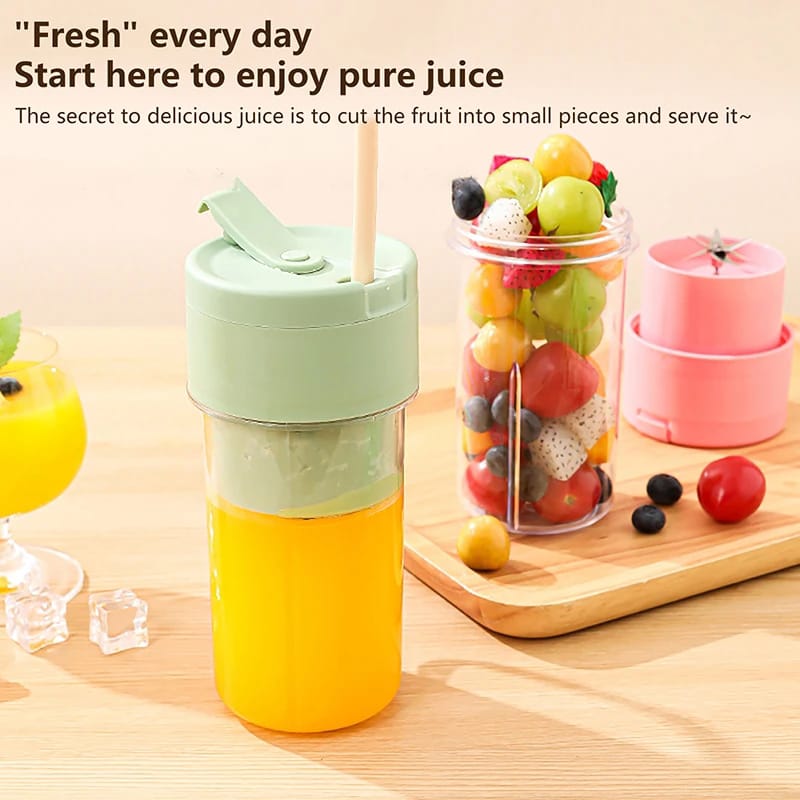 Portable Mini Juicer Blender With Straw Cup( Random color )