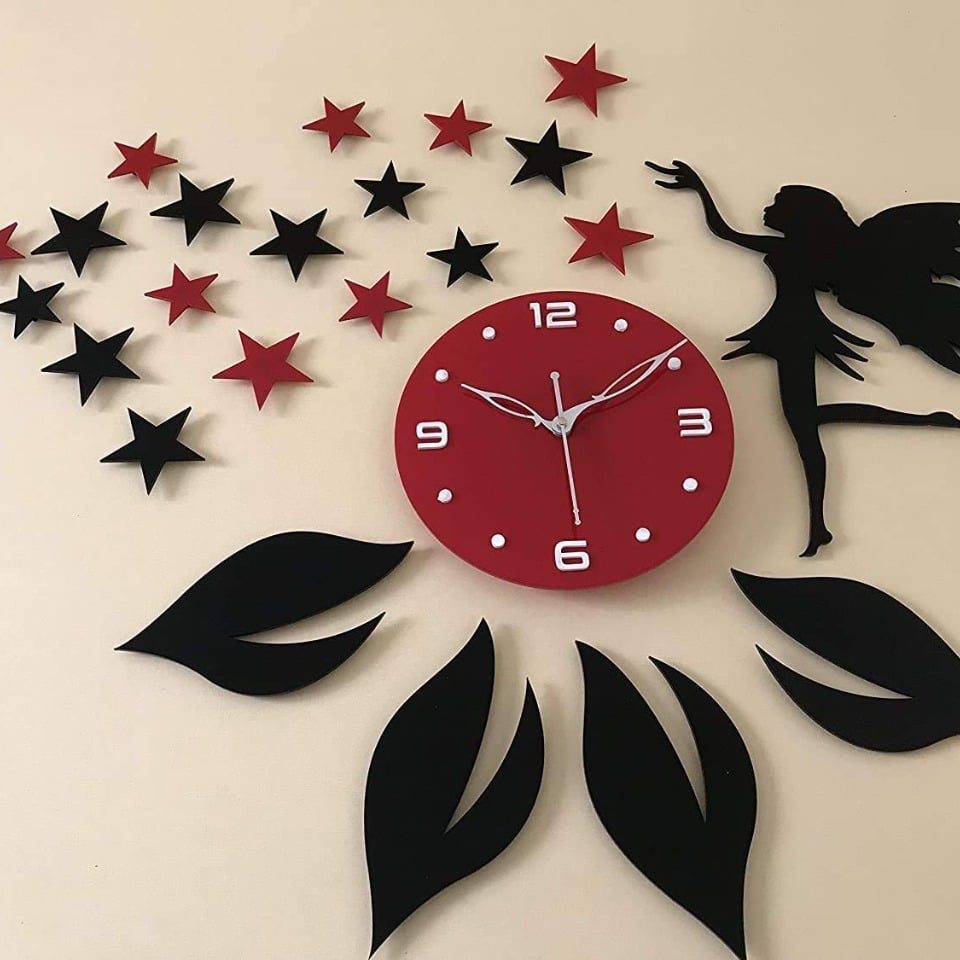 Fairy Acrylic Clock With Stars