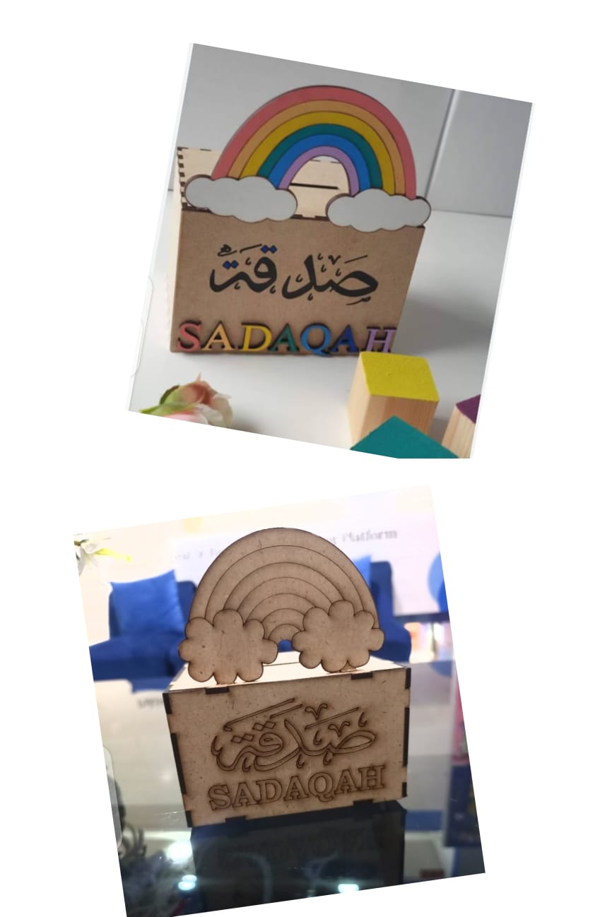 Sadqa Box, Kids Coloring Craft