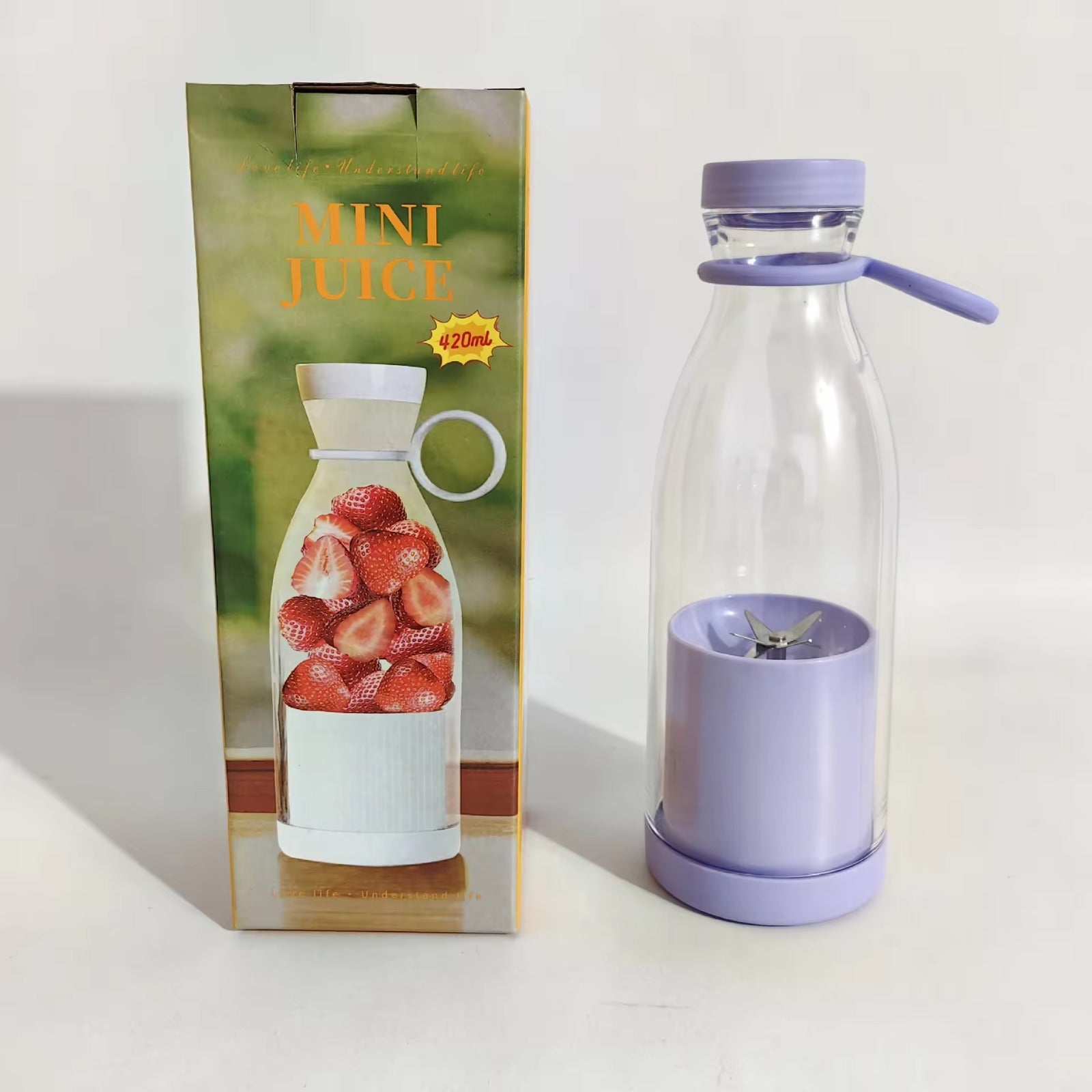 Portable Mini Juicer Bottle, Smoothies Mixer (Random Color)