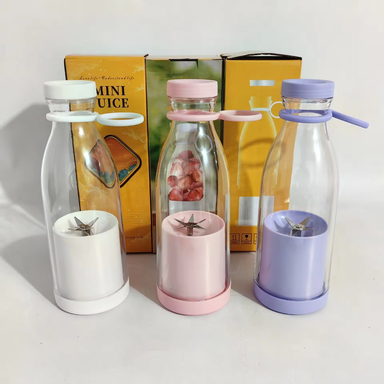 Portable Mini Juicer Bottle, Smoothies Mixer (Random Color)