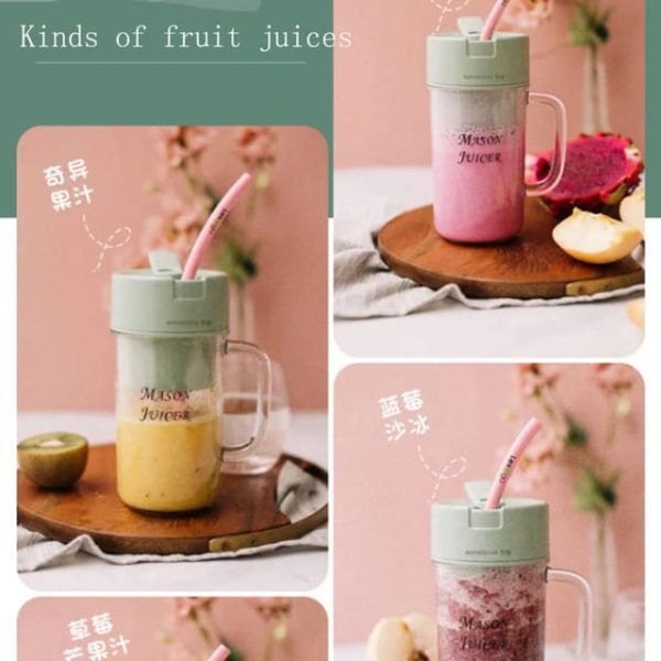 Portable Mini Juicer Blender With Straw Cup( Random color )