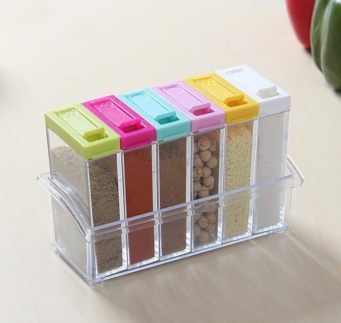 Set Of 6 Spice Crystal Seasoning Box