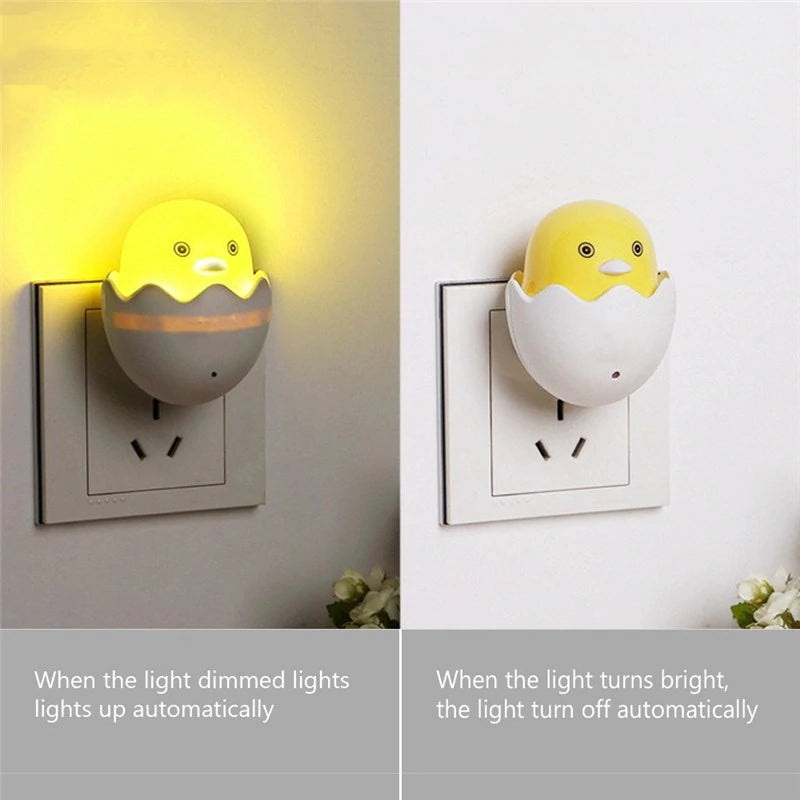 Egg Led Night Bulb, Automatic Lamp Sensor Control For Kids Room