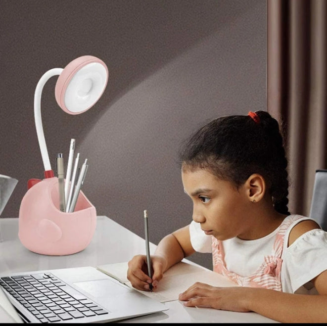 Led Table Flexible Desk Lamp With Pen Holder, Eyes Protection Reading Light  (random Color)