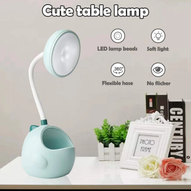 Led Table Flexible Desk Lamp With Pen Holder, Eyes Protection Reading Light  (random Color)