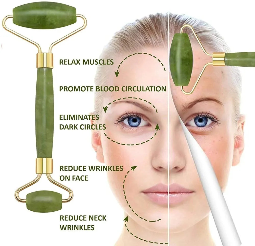 Gua Sha Stone & Facial Roller Manual Massage For Women