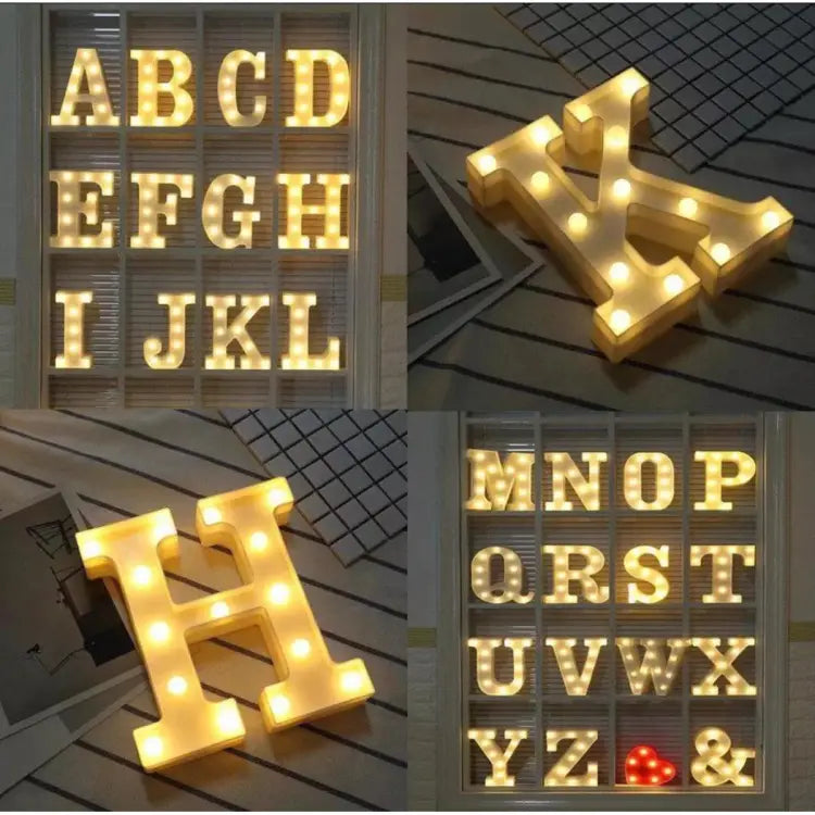 1pc Led Alphabet Battery Operated