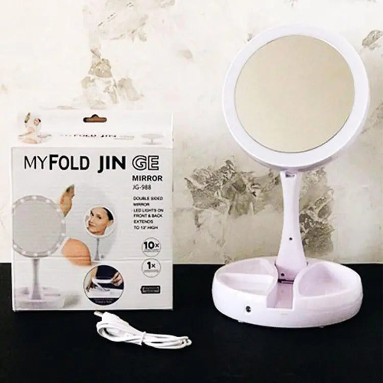 Folding Mirror With Light