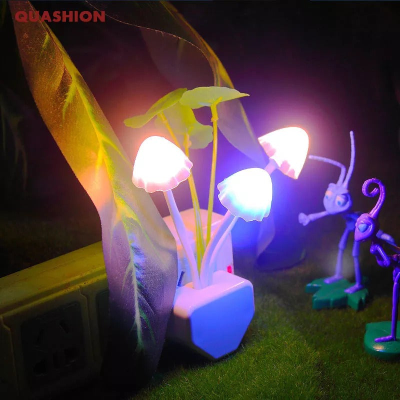 Mushroom Led Night Light Dusk To Dawn Sensor Flower Lamp  For Kids Gifts