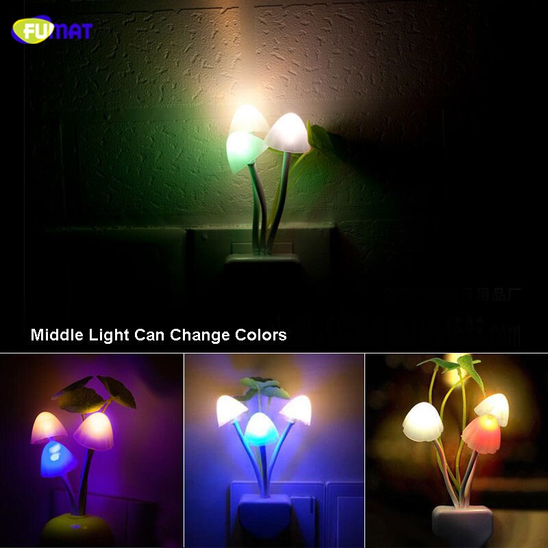 Mushroom Led Night Light Dusk To Dawn Sensor Flower Lamp  For Kids Gifts