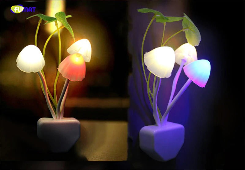 Mushroom Led Night Light Dusk To Dawn Sensor Flower Lamp  For Kids Gifts